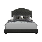 SH255DGR-1 QUEEN BED W/DARK GREY FABRIC