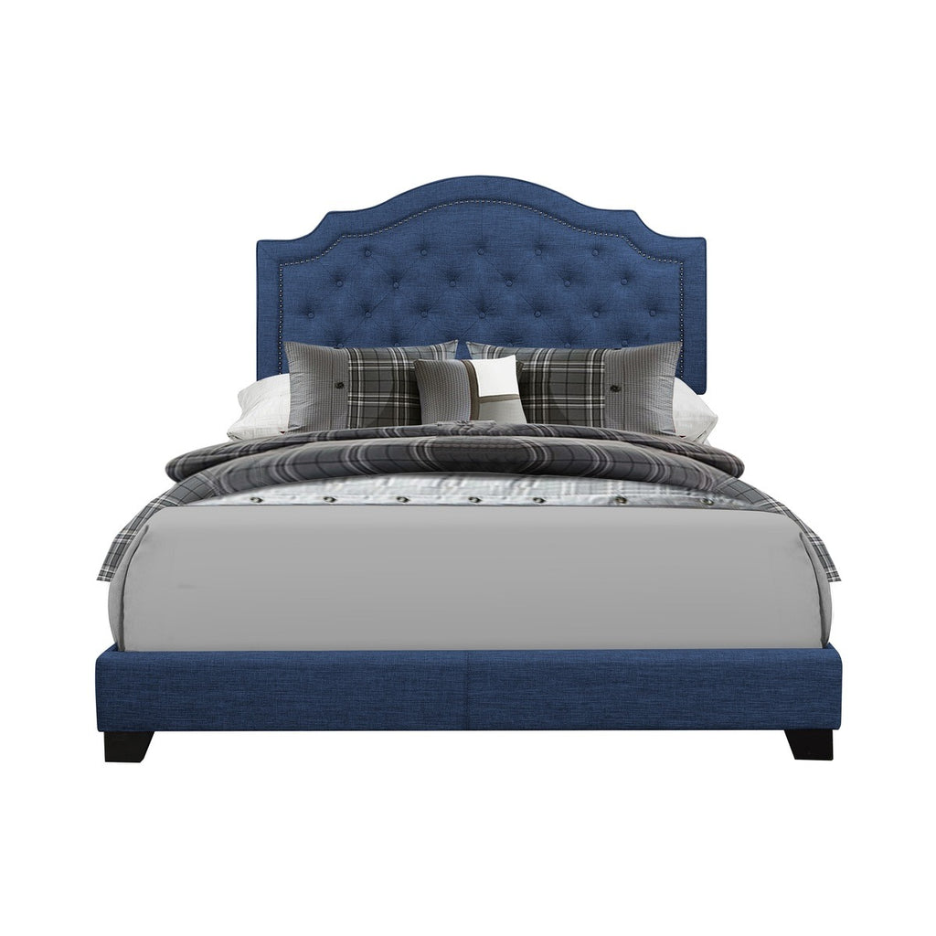 SH255KBLU-1 KING BED W/BLUE FABRIC
