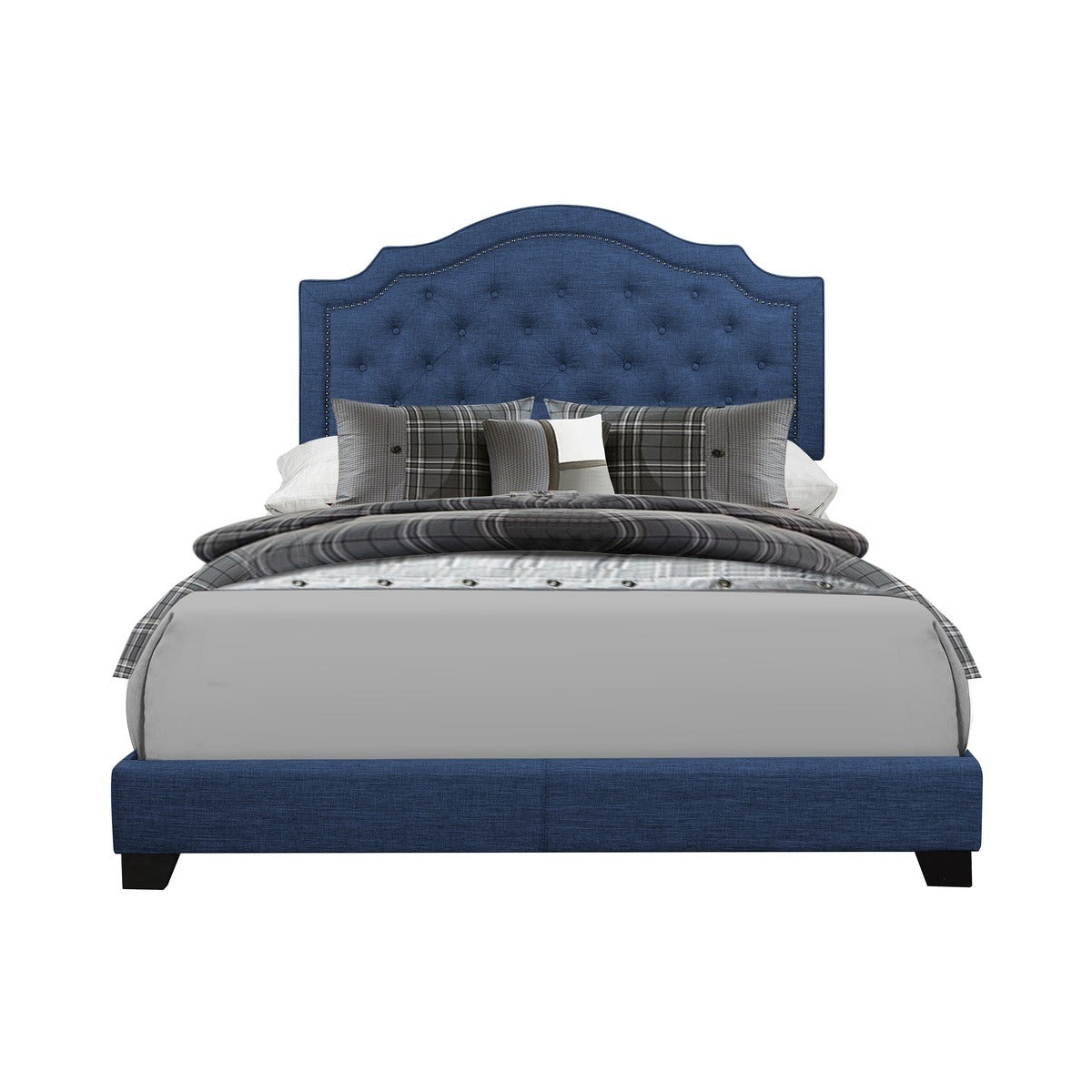 SH255KBLU-1 KING BED W/BLUE FABRIC