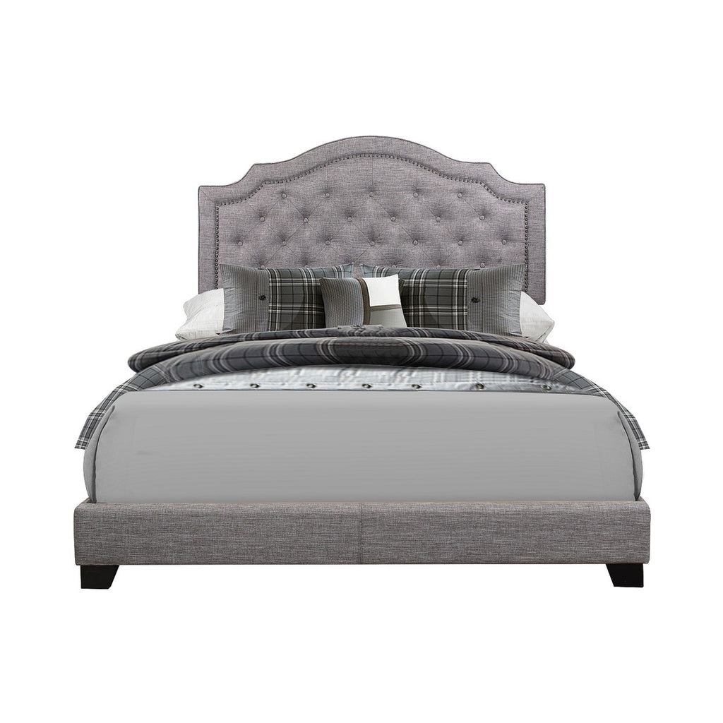 SH255KGRY-1 KING BED W/GREY FABRIC