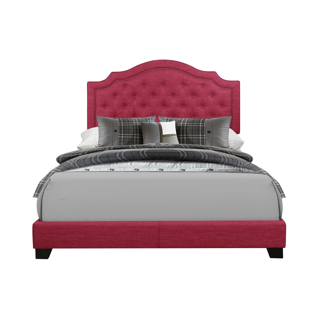 SH255PNK-1 QUEEN BED W/PINK FABRIC