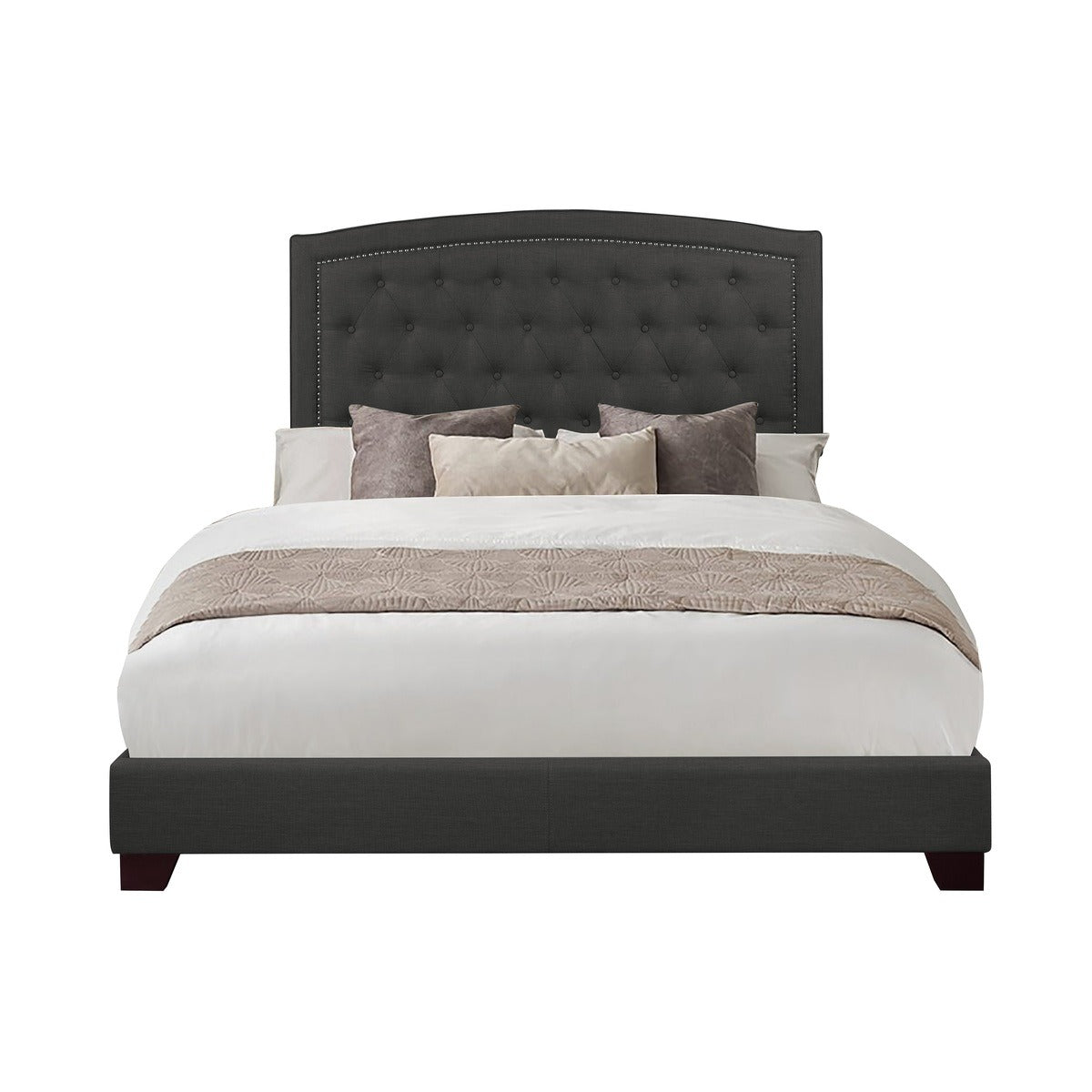 SH275KDGR-1 KING BED W/DARK GREY FABRIC