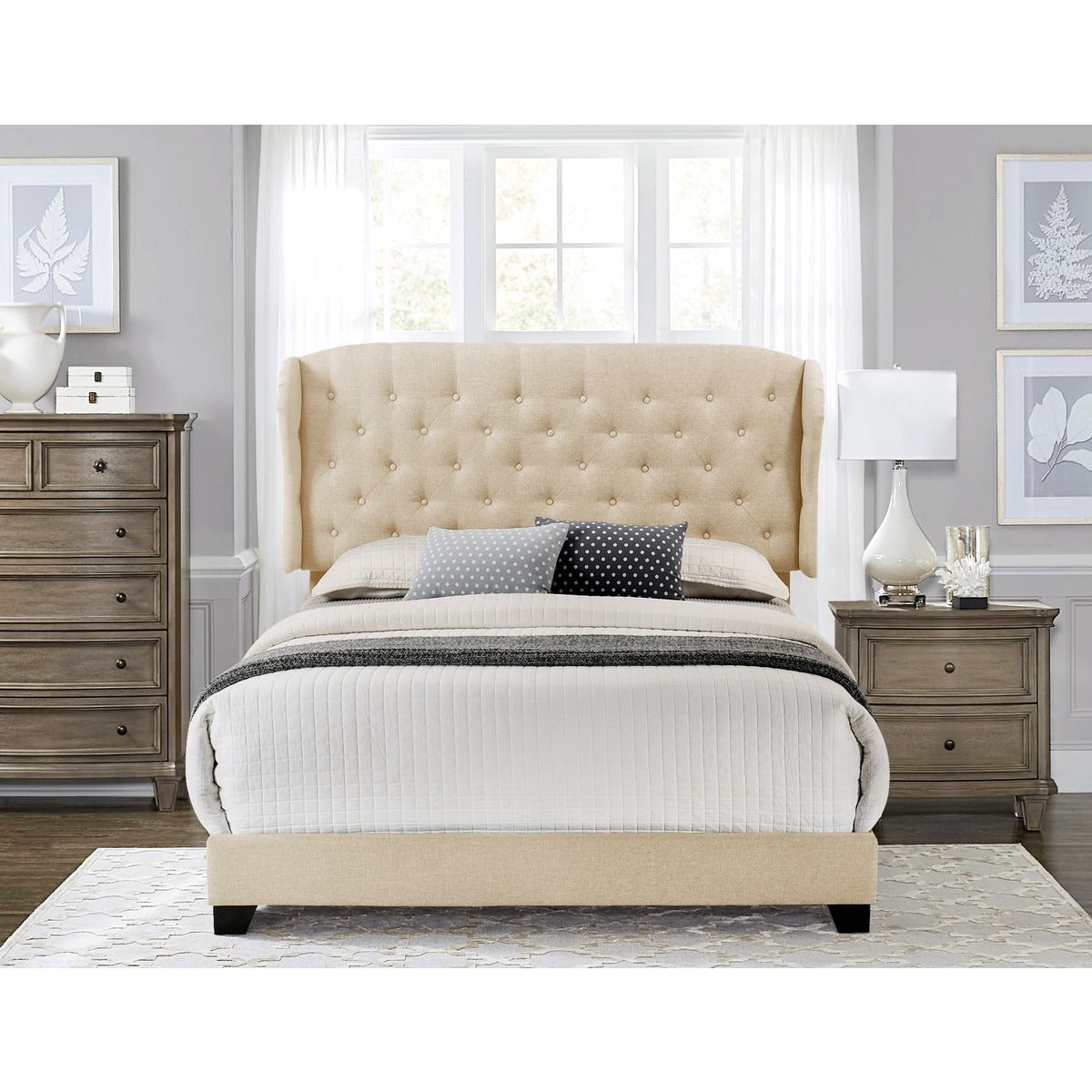 SH279FBGE-1 FULL BED W/BEIGE FABRIC