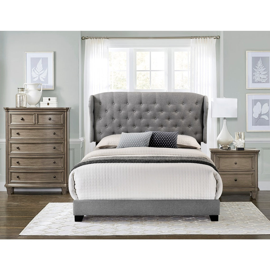SH279KGRY-1 KING BED W/GREY FABRIC
