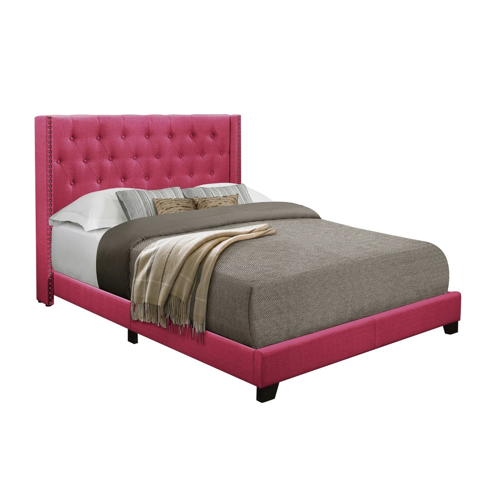SH215KPNK-1 KING BED W/PINK FABRIC