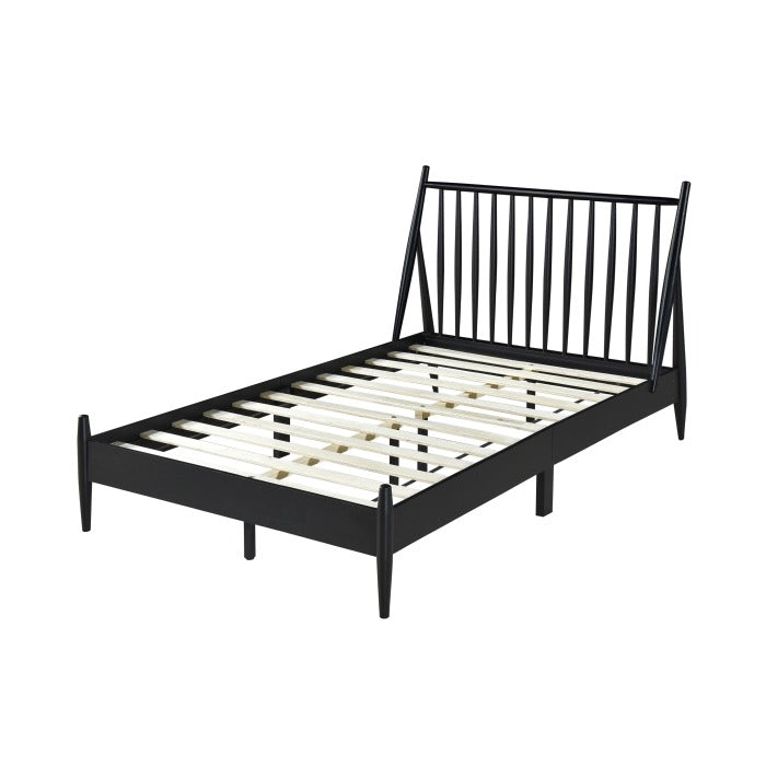 SH2225BLKF-1 FULL SPINDLE WOOD BED, MATTE BLACK FINISH