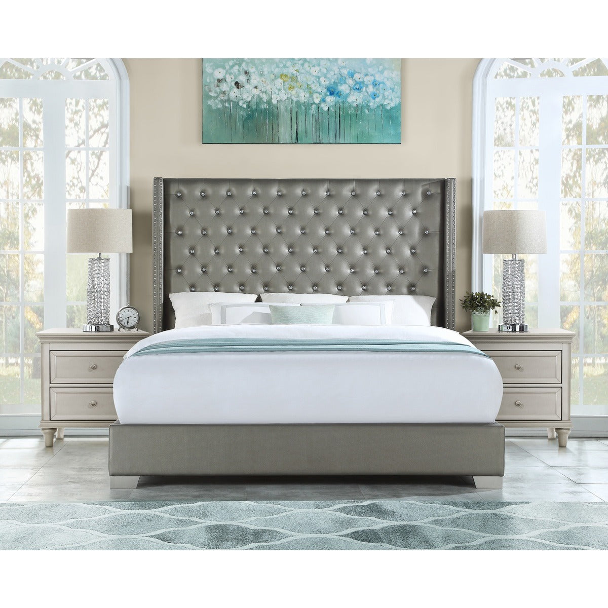 SH228K-1* UPHL PU EK BED, SILVER