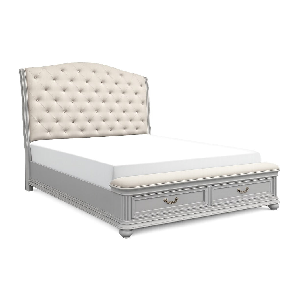SH2318GYUP-1* QUEEN UPHL BED