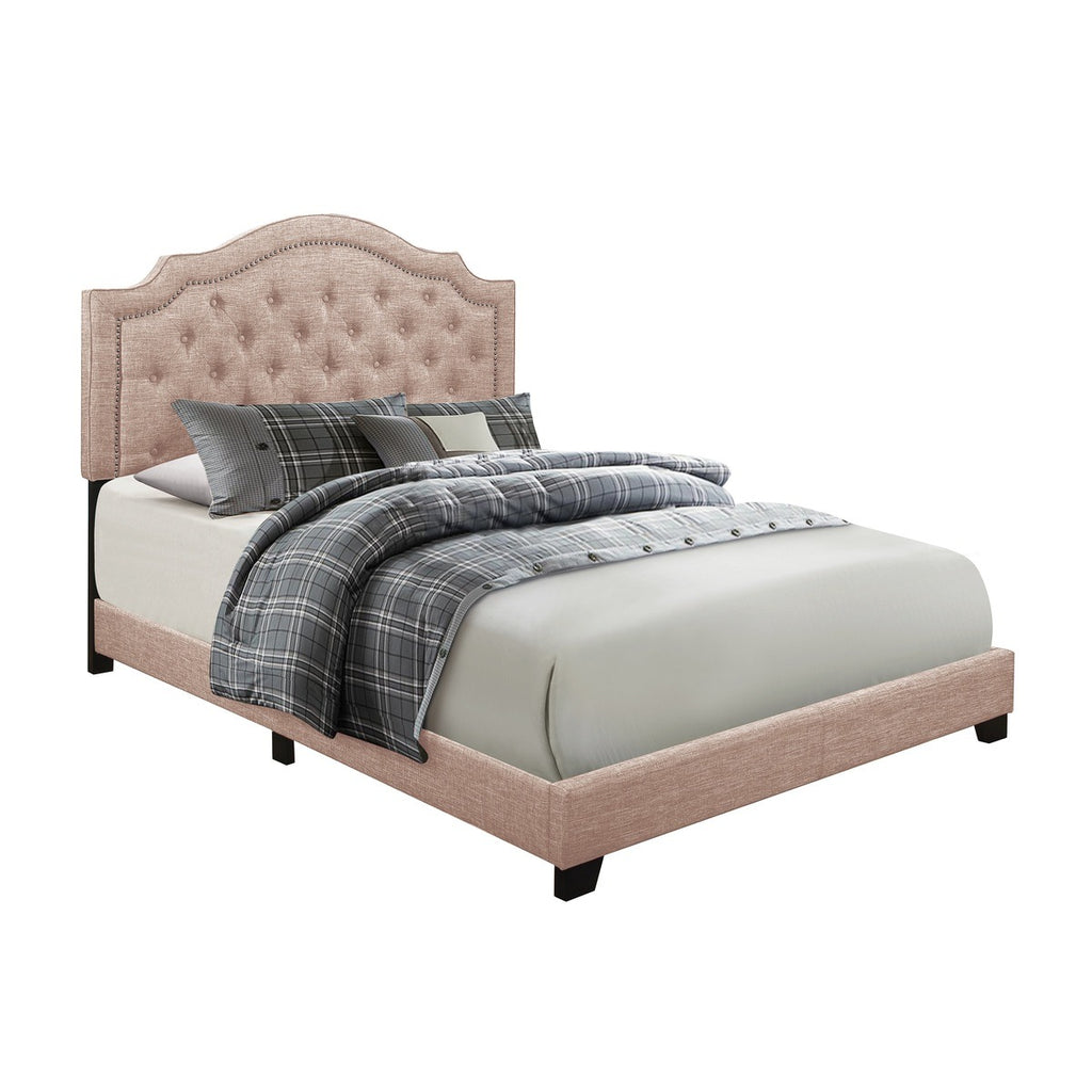 SH255KBGE-1 KING BED W/BEIGE FABRIC