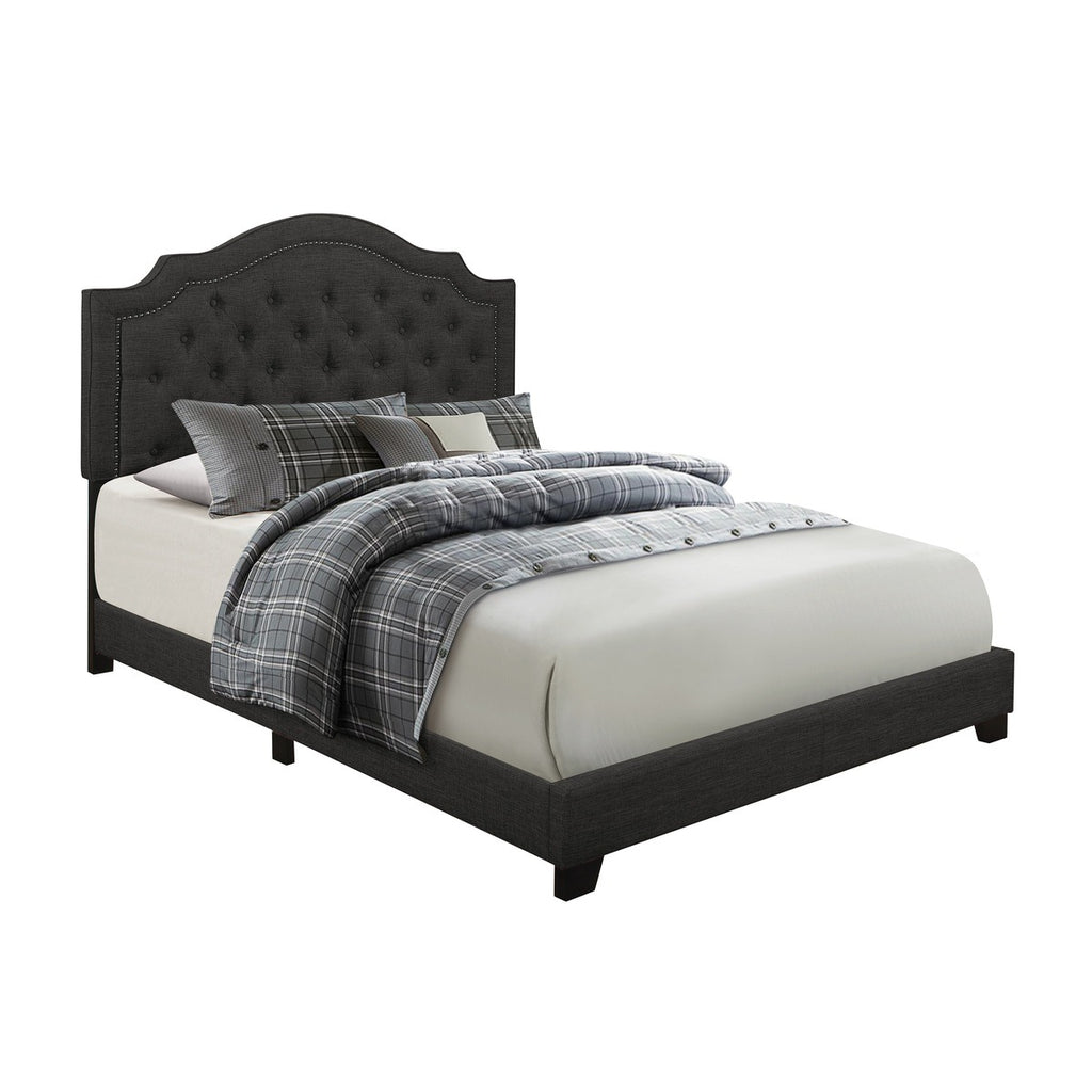 SH255KDGR-1 KING BED W/DARK GREY FABRIC