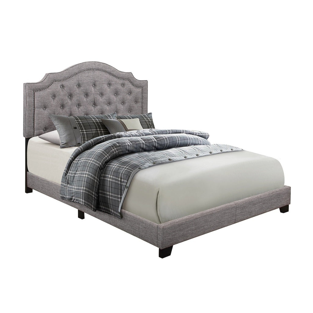 SH255KGRY-1 KING BED W/GREY FABRIC