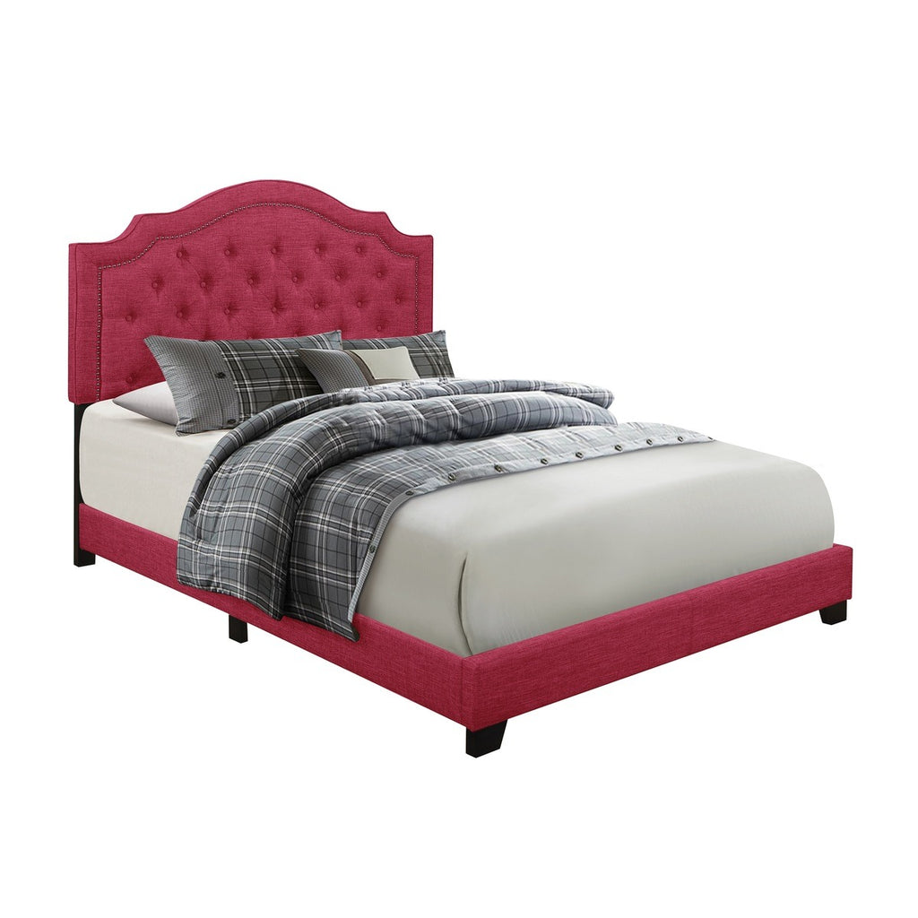 SH255PNK-1 QUEEN BED W/PINK FABRIC