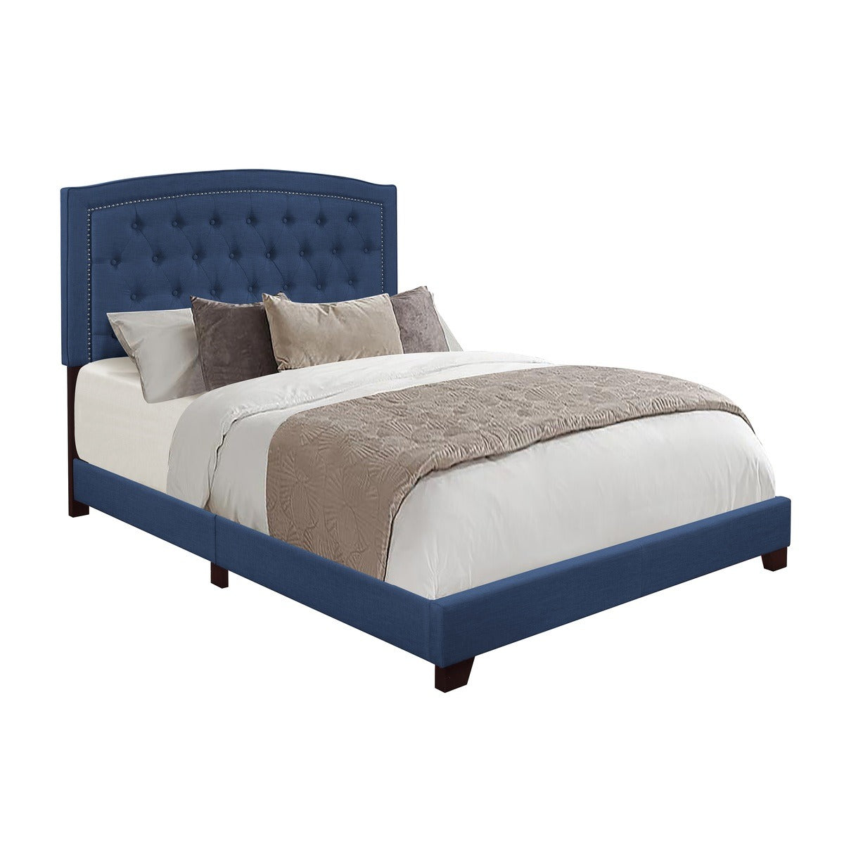 SH275KBLU-1 KING BED W/BLUE FABRIC