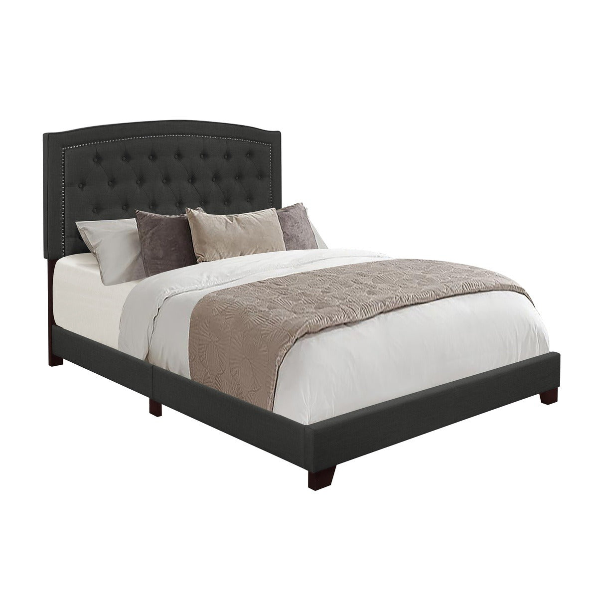 SH275KDGR-1 KING BED W/DARK GREY FABRIC