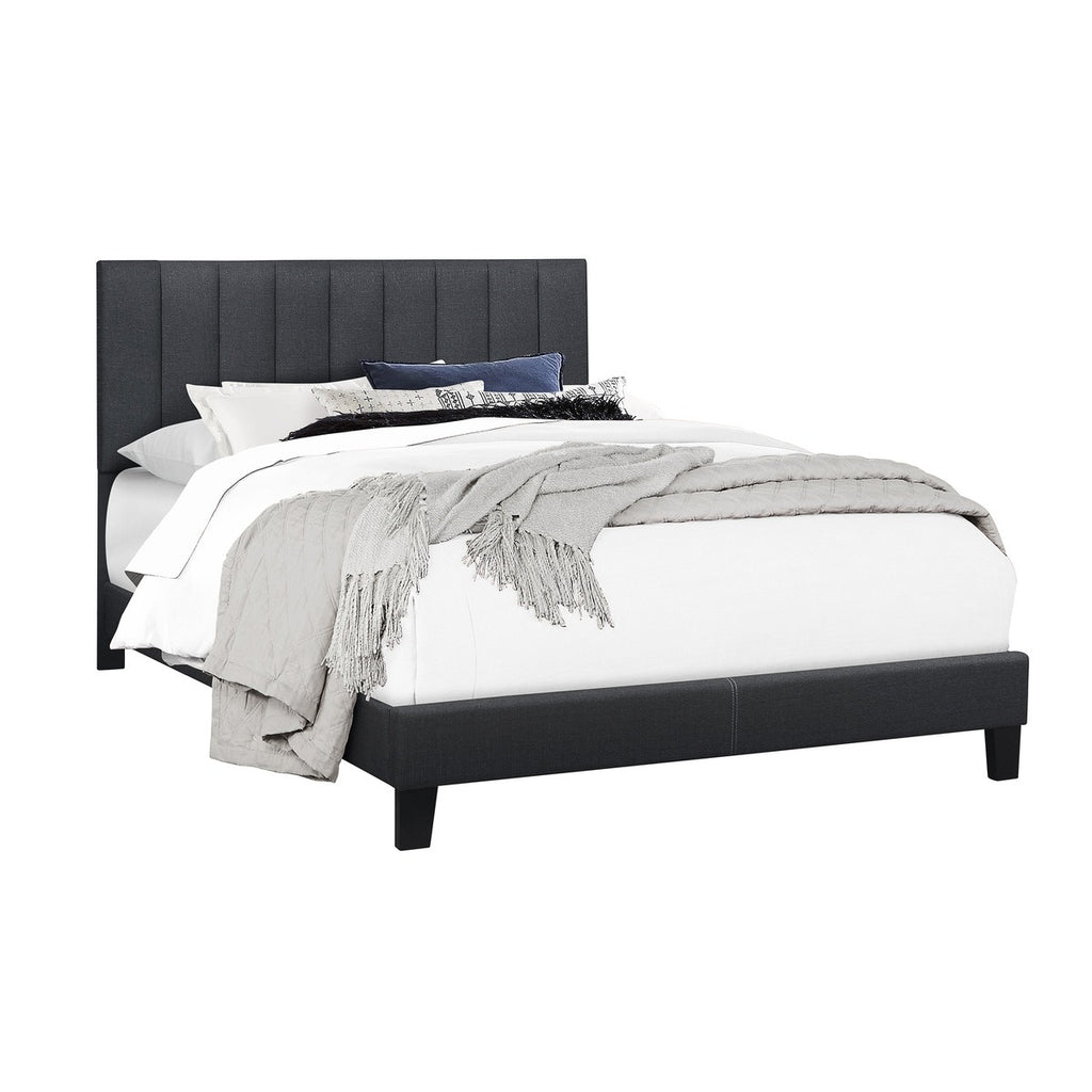 SH281KDGR-1 CHANNEL KING PLATFORM BED W/DARK GREY FABRIC