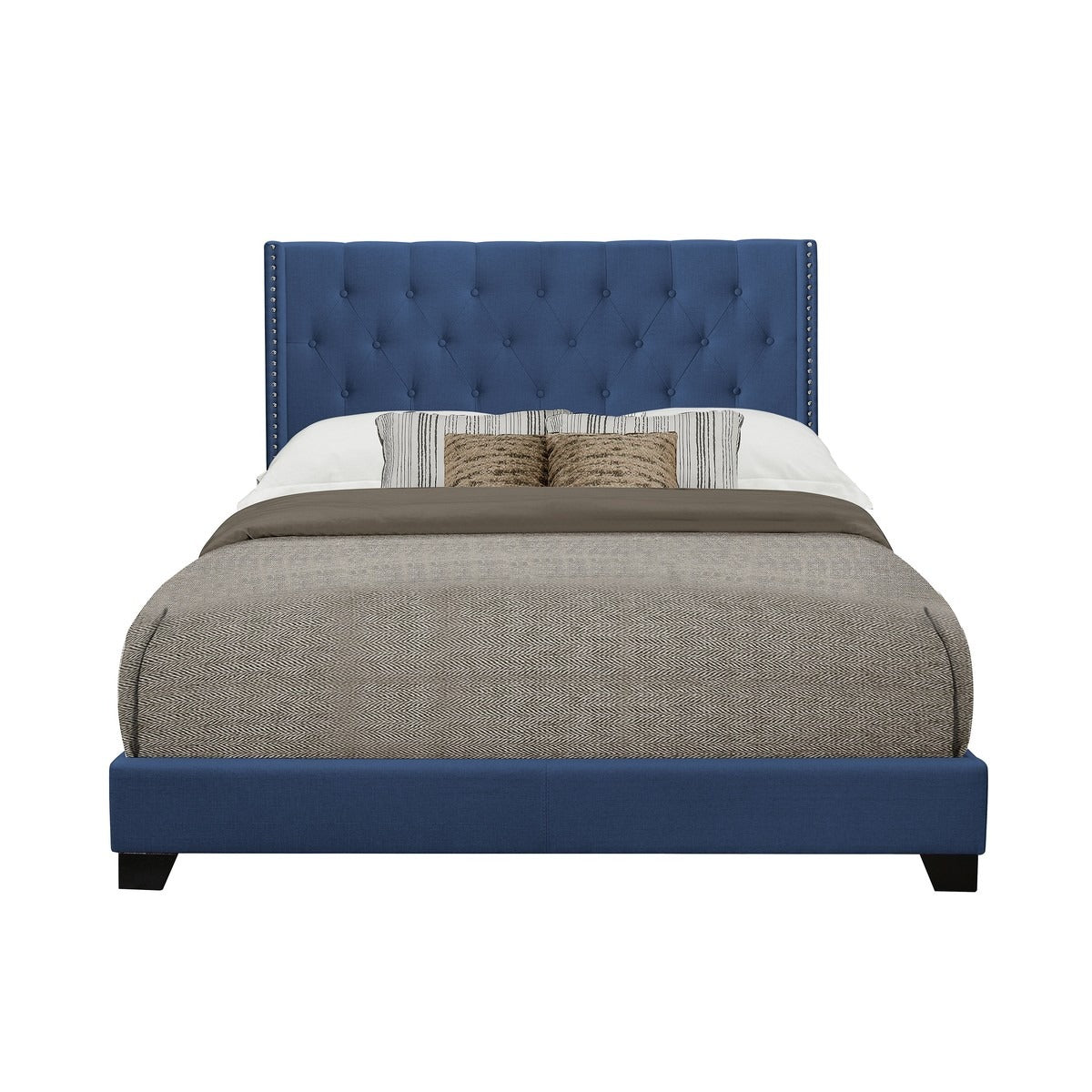 SH215BLU-1 QUEEN BED W/BLUE FABRIC