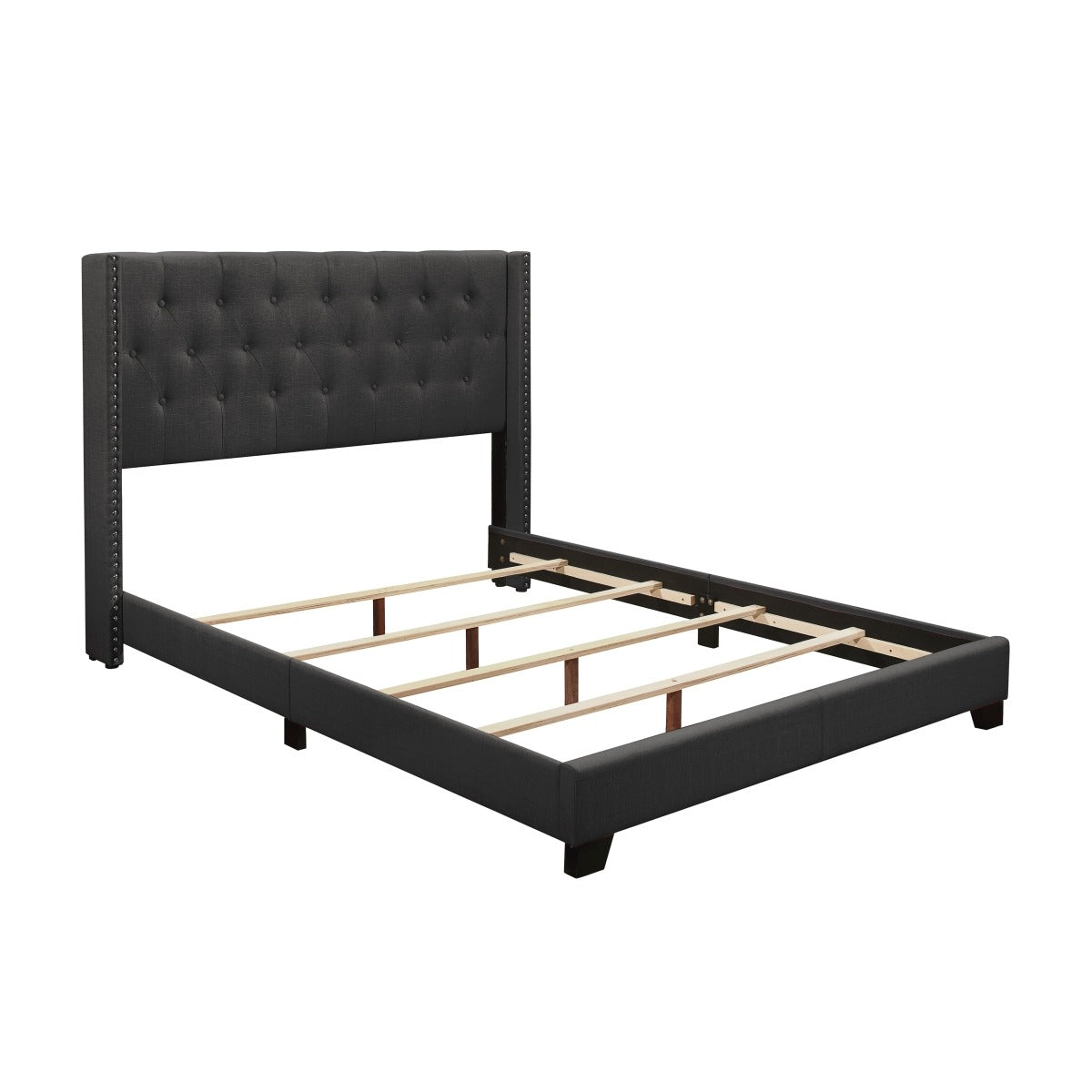 SH215KDGR-1 KING BED W/DARK GREY FABRIC