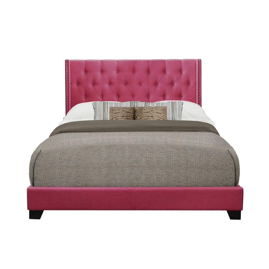 SH215PNK-1 QUEEN BED W/PINK FABRIC