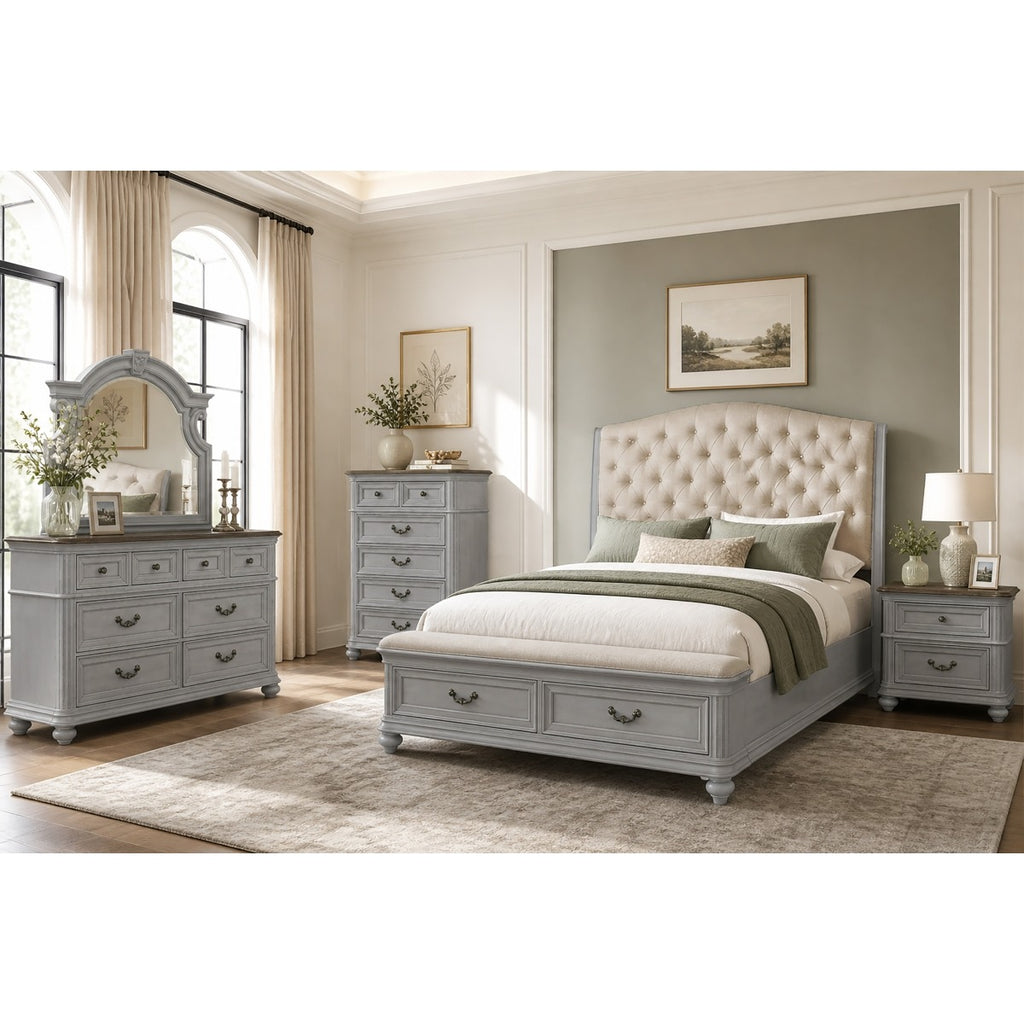 SH2318GYUPK-1EK* EASTERN UPHL KING BED