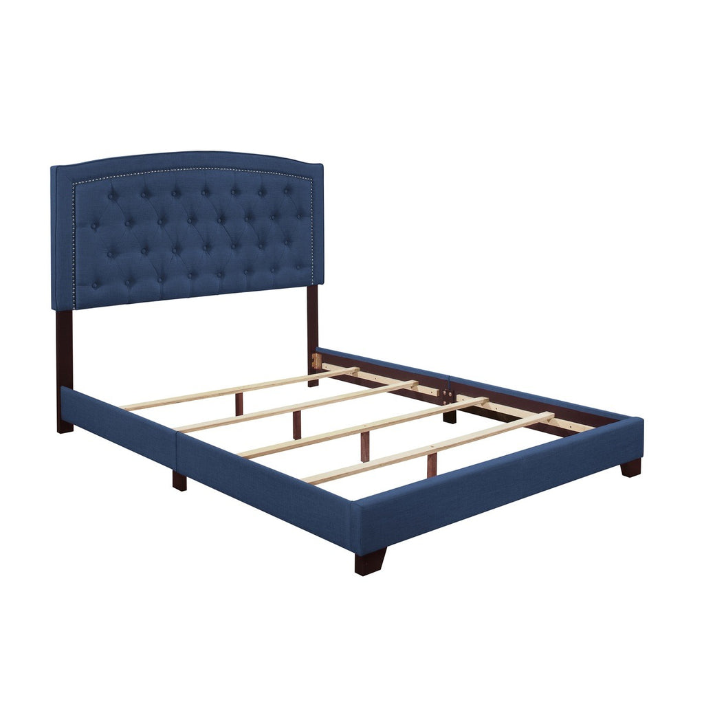 SH275KBLU-1 KING BED W/BLUE FABRIC