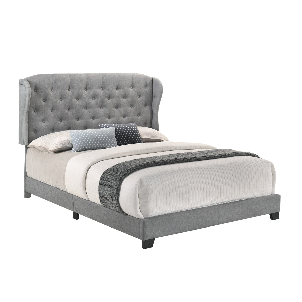 SH279TGRY-1 TWIN BED WITH GREY FABRIC