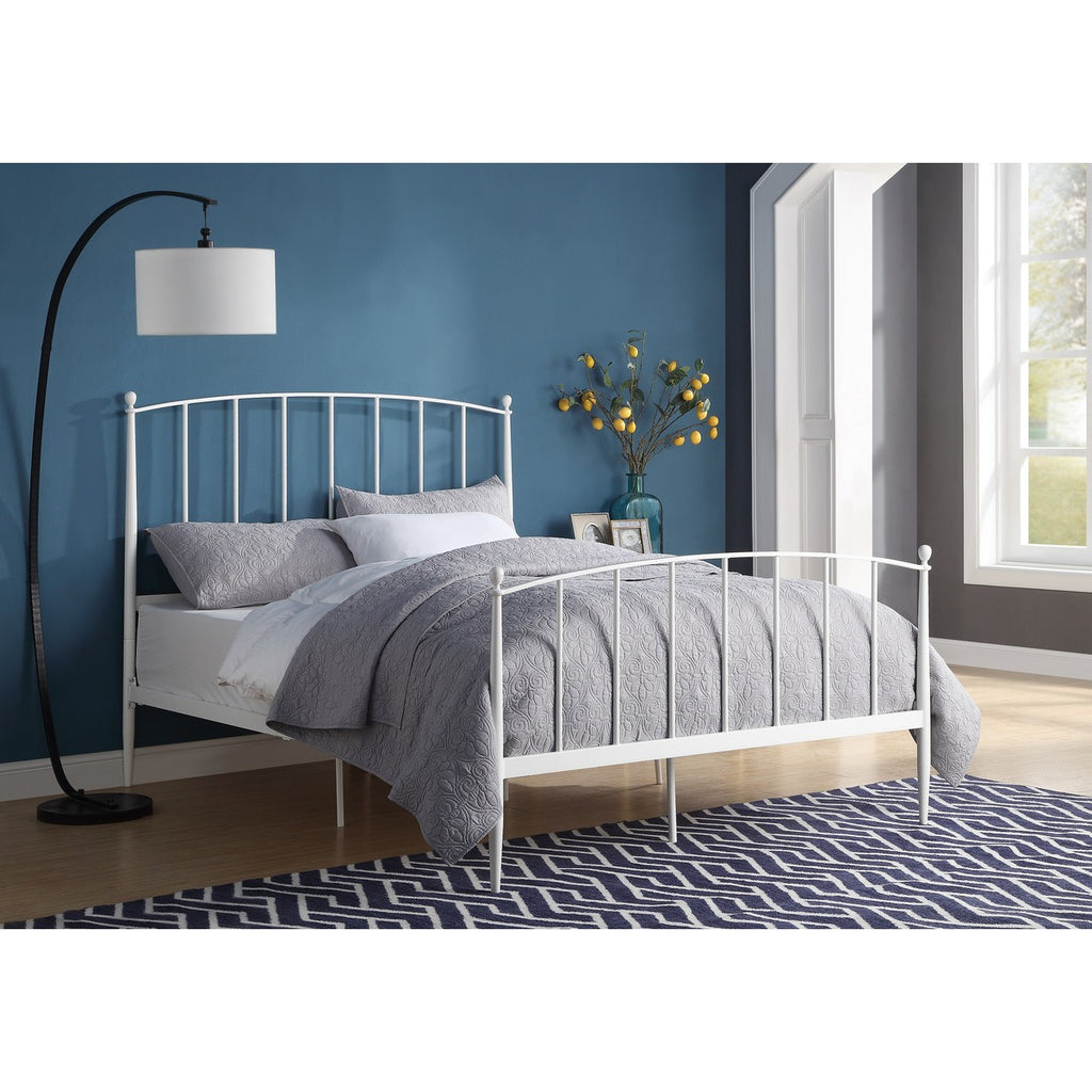 SH2017WH-1 QUEEN SIZE METAL BED, WHITE