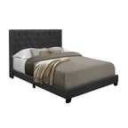 SH215DGR-1 QUEEN BED W/DARK GREY FABRIC