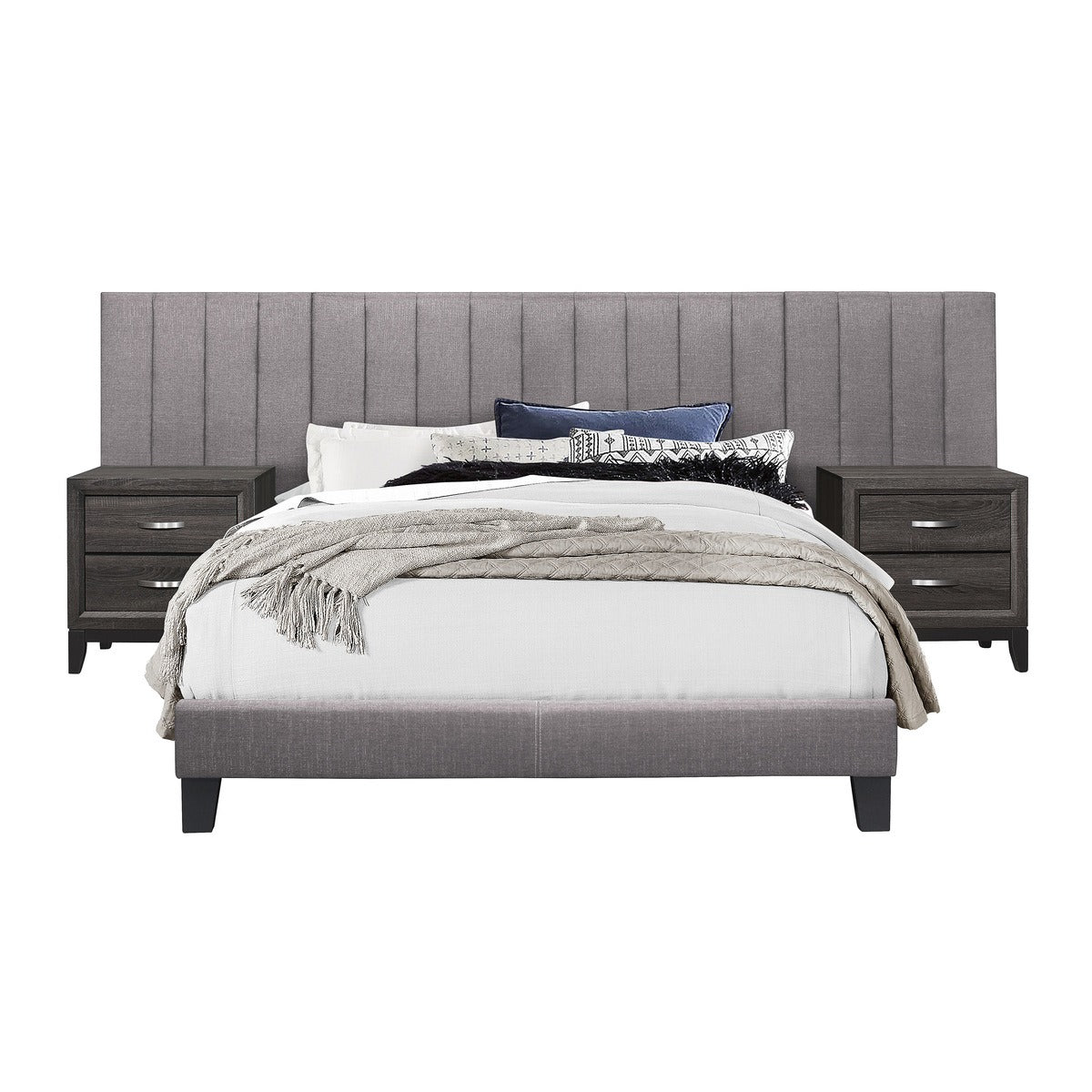 SH281KGRY-1*PN KING WALL BED WITH 2 PANELS, GRAY