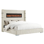 SH296WHTK-1EK UPHL EK BED W/ FIREPLACE DISPLAY