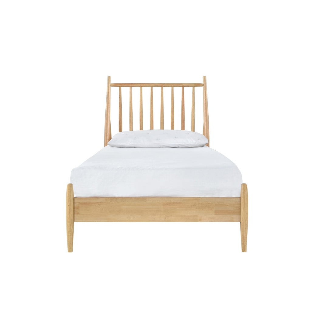 SH2225T-1 TWIN SPINDLE WOOD BED, NATURAL FINISH