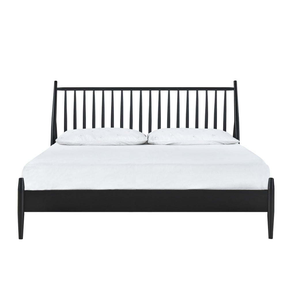SH2225BLKK-1EK KING SPINDLE WOOD BED, MATTE BLACK FINISH
