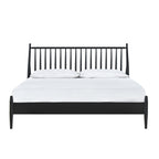 SH2225BLKK-1EK KING SPINDLE WOOD BED, MATTE BLACK FINISH