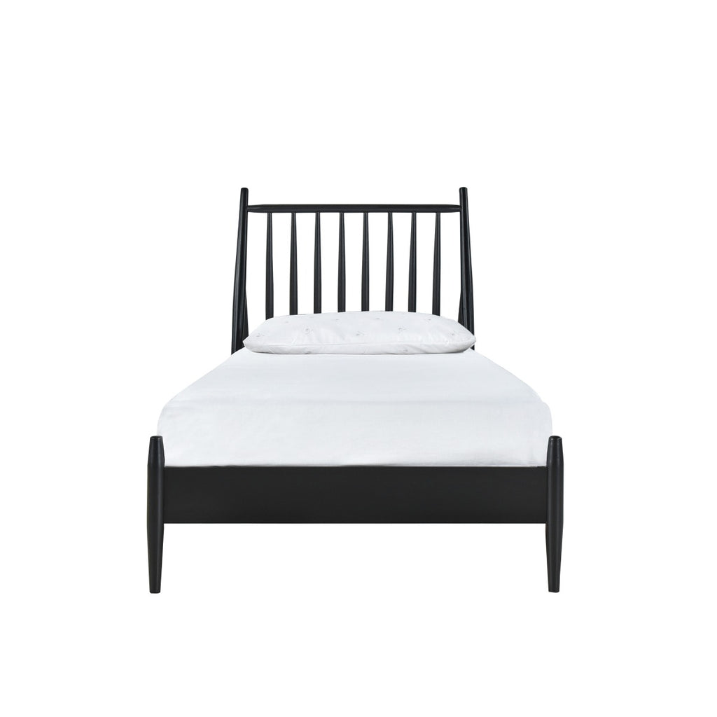 SH2225BLKT-1 TWIN SPINDLE WOOD BED, MATTE BLACK FINISH