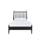 SH2225BLKT-1 TWIN SPINDLE WOOD BED, MATTE BLACK FINISH