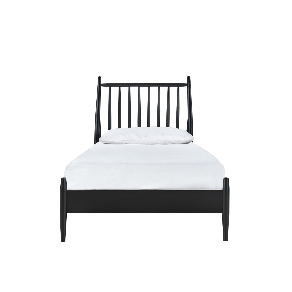 SH2225BLKT-1 TWIN SPINDLE WOOD BED, MATTE BLACK FINISH