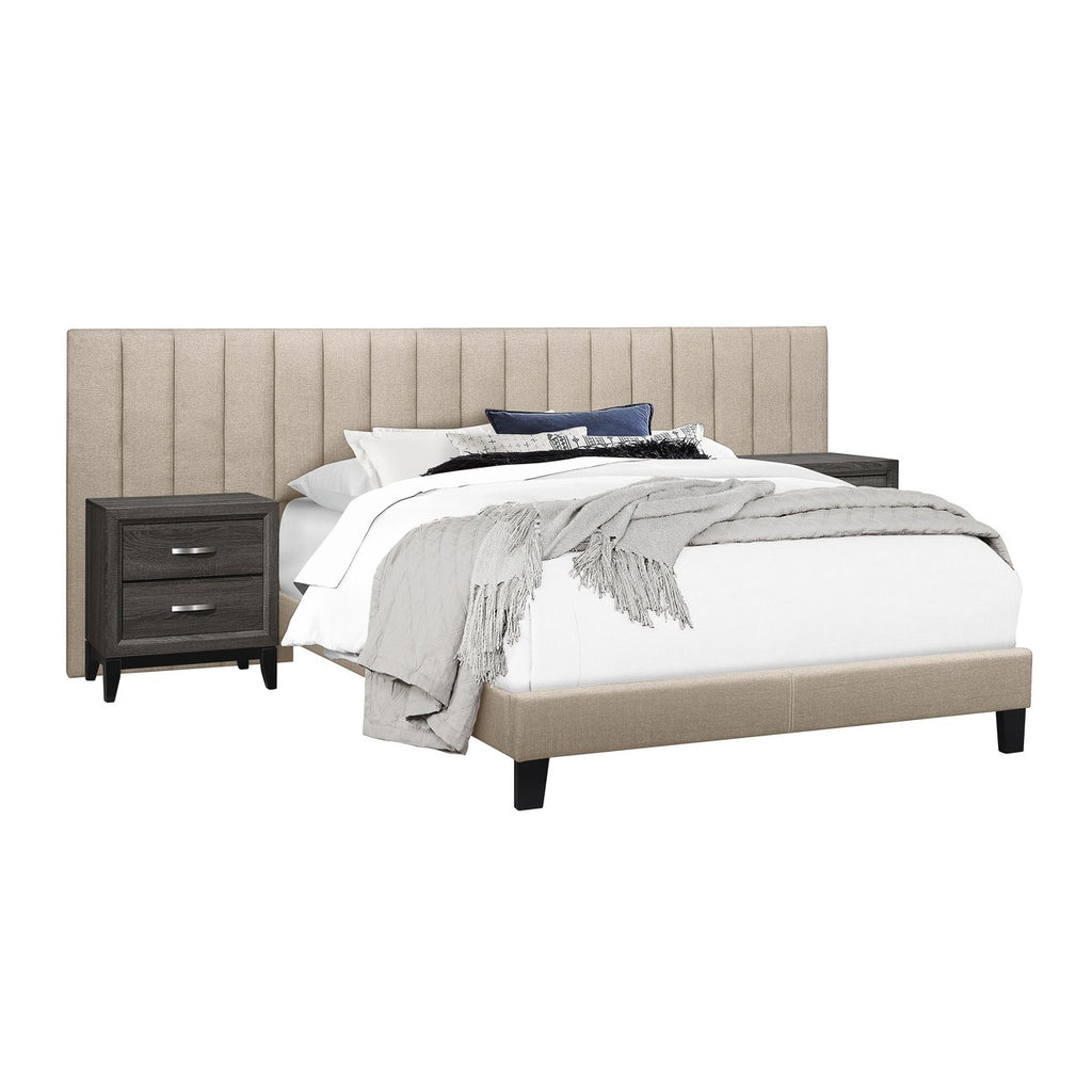 SH281KBGE-1*PN KING WALL BED WITH 2 PANELS, BEIGE