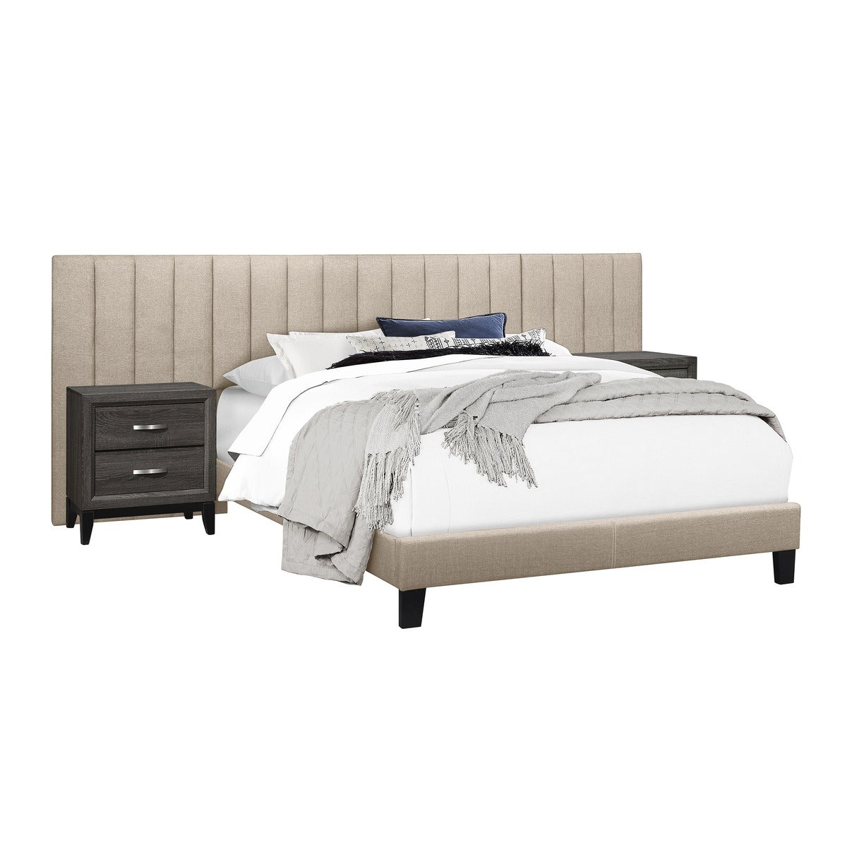 SH281KBGE-1*PN KING WALL BED WITH 2 PANELS, BEIGE
