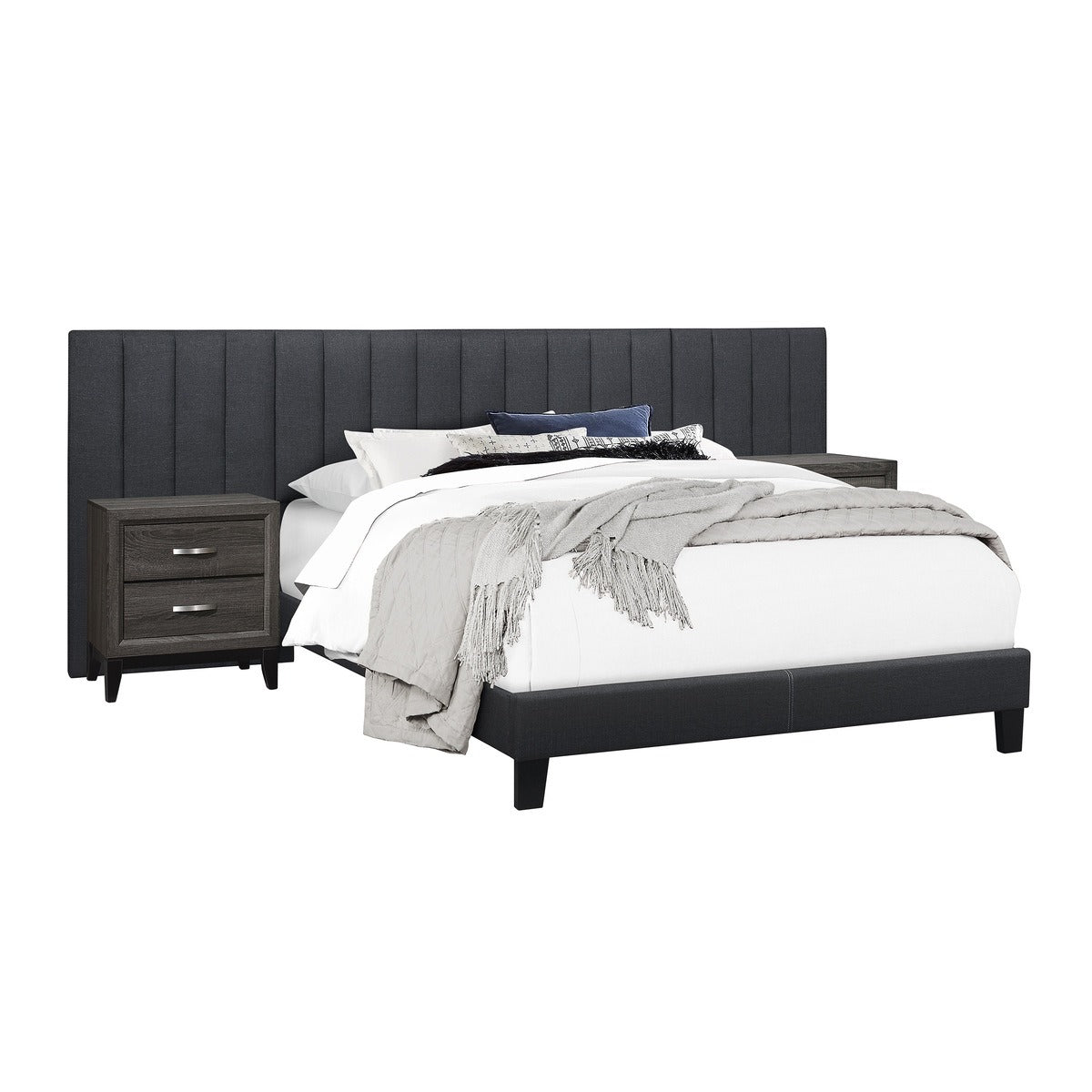 SH281KDGR-1*PN KING WALL BED WITH 2 PANELS, DARK GRAY