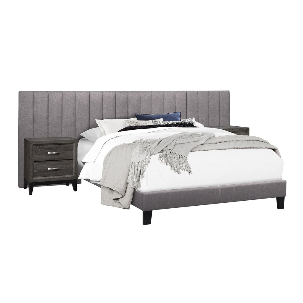 SH281KGRY-1*PN KING WALL BED WITH 2 PANELS, GRAY
