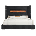 SH296BLK-1 UPHL QN BED W/ FIREPLACE DISPLAY