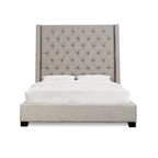 SH229NGRY-1 QUEEN BED WITH GRAY FABRIC