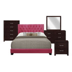 SH215PNK-1 QUEEN BED W/PINK FABRIC