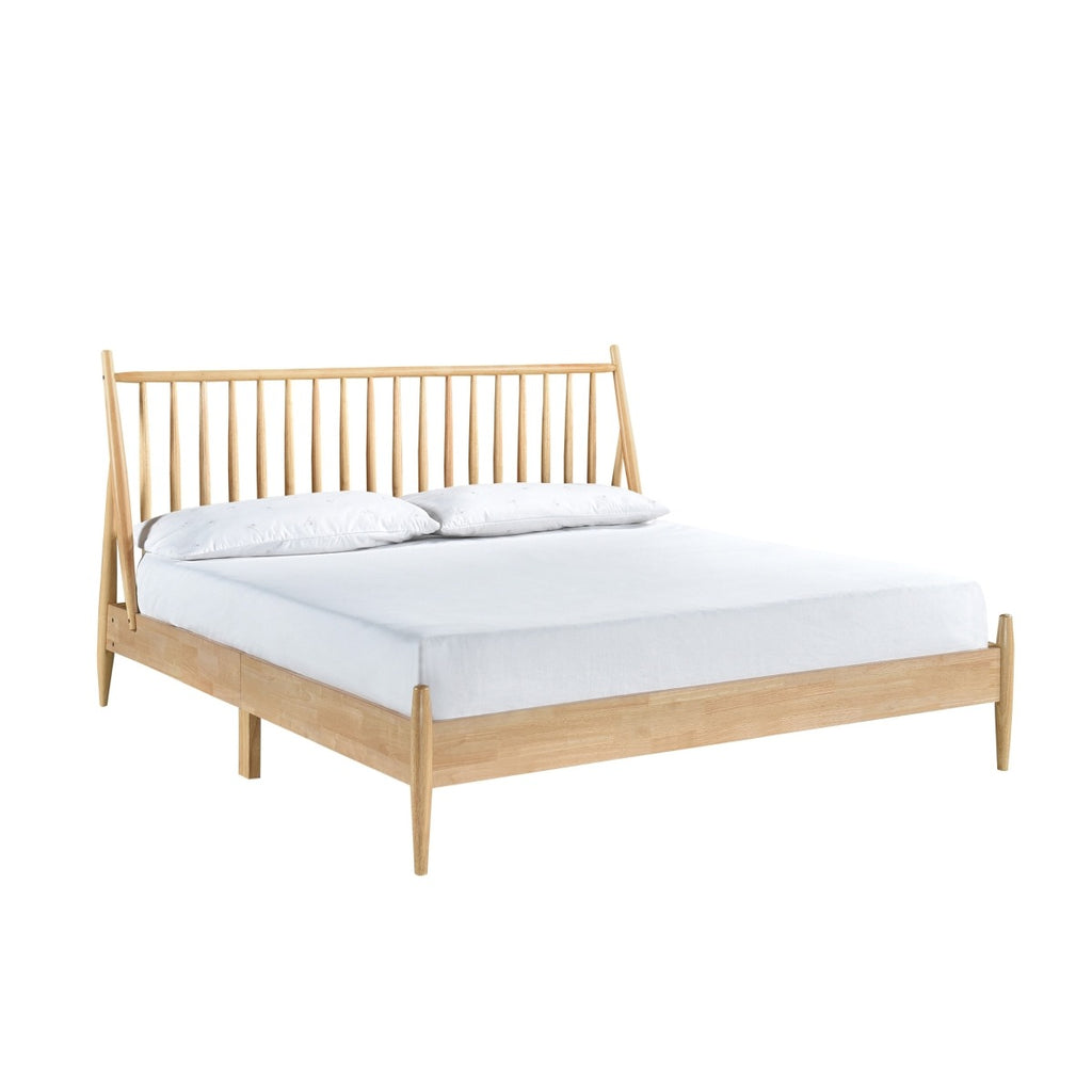 SH2225K-1EK KING SPINDLE WOOD BED, NATURAL FINISH