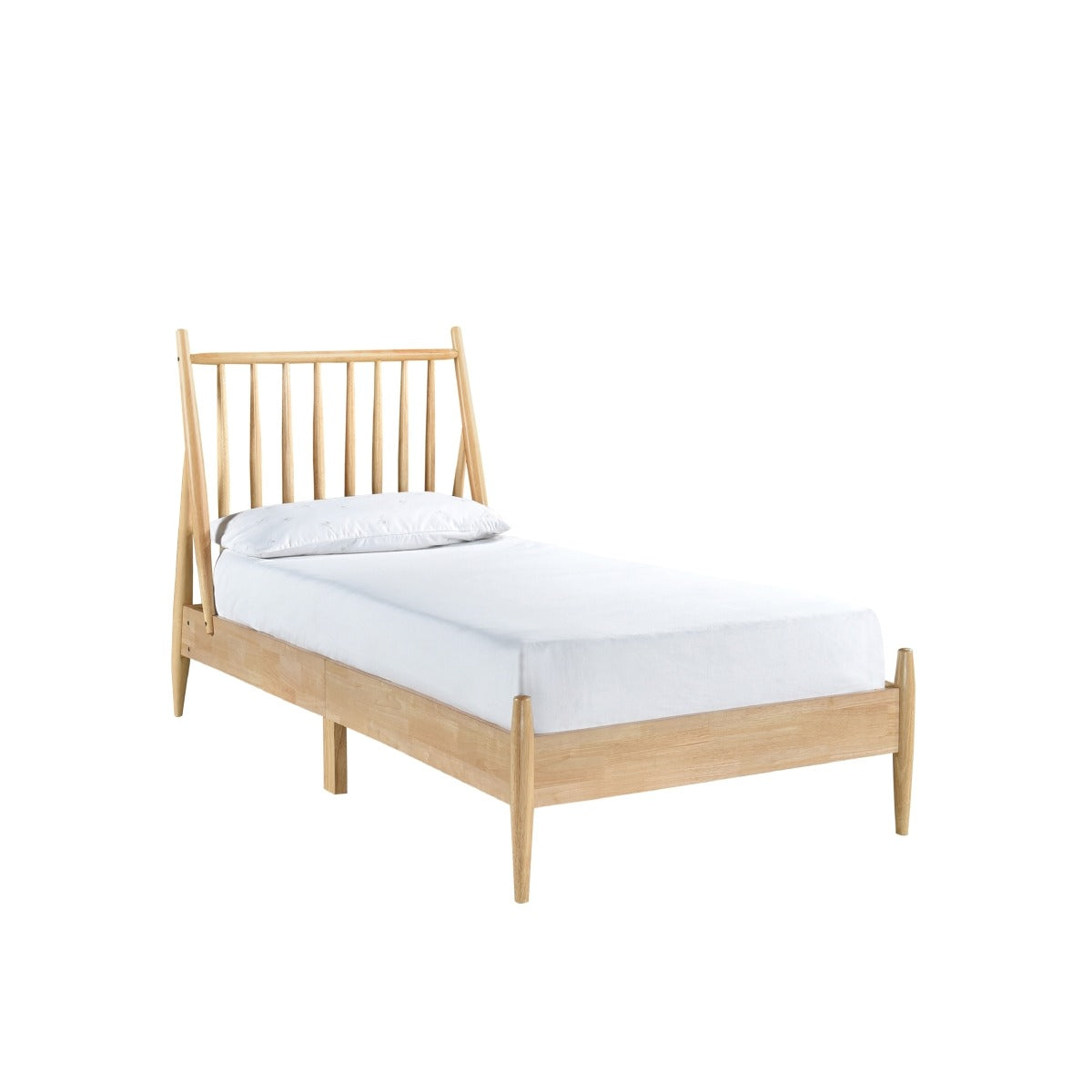 SH2225T-1 TWIN SPINDLE WOOD BED, NATURAL FINISH