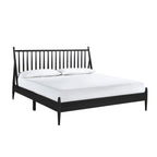 SH2225BLKK-1EK KING SPINDLE WOOD BED, MATTE BLACK FINISH