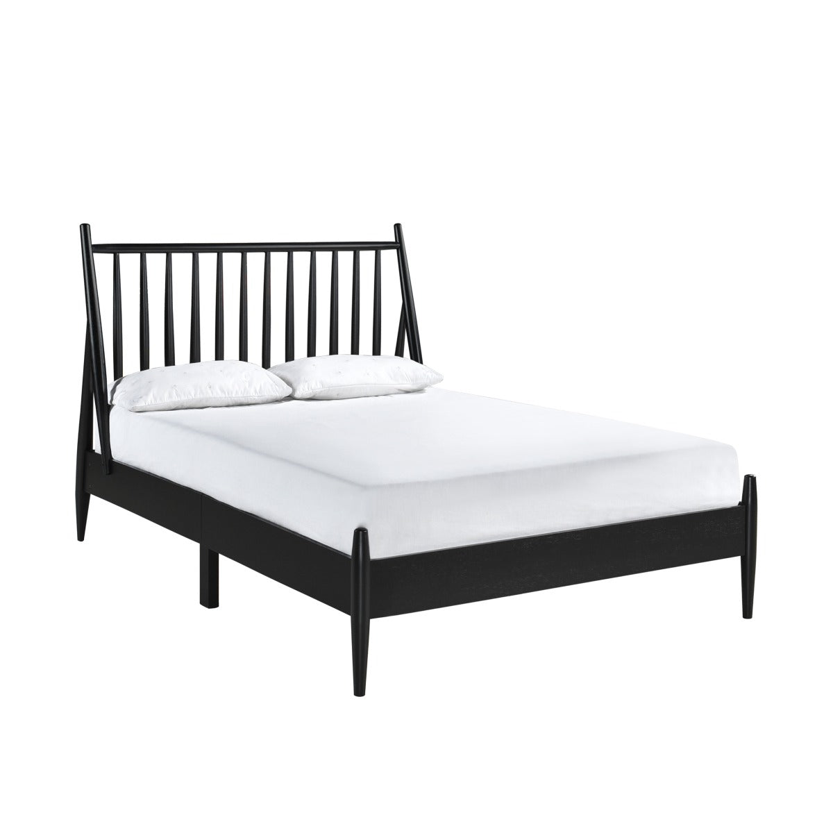 SH2225BLKF-1 FULL SPINDLE WOOD BED, MATTE BLACK FINISH