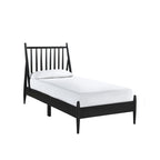 SH2225BLKT-1 TWIN SPINDLE WOOD BED, MATTE BLACK FINISH