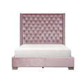 SH228PNK-1* UPHL VELVET QUEEN BED, PINK
