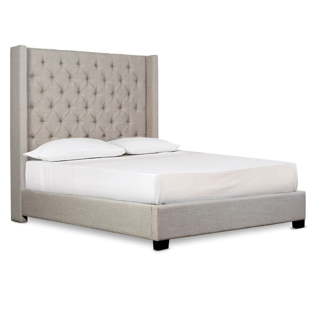 SH229NGRY-1 QUEEN BED WITH GRAY FABRIC