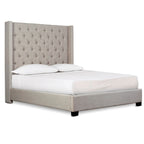 SH229NGRY-1 QUEEN BED WITH GRAY FABRIC